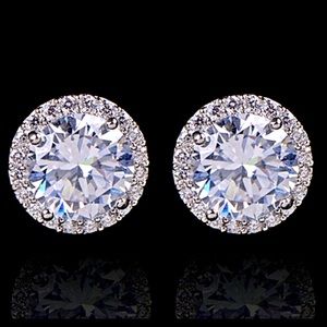 💎Dazzling💎 White Gold Plated Crystal Zircon Earrings